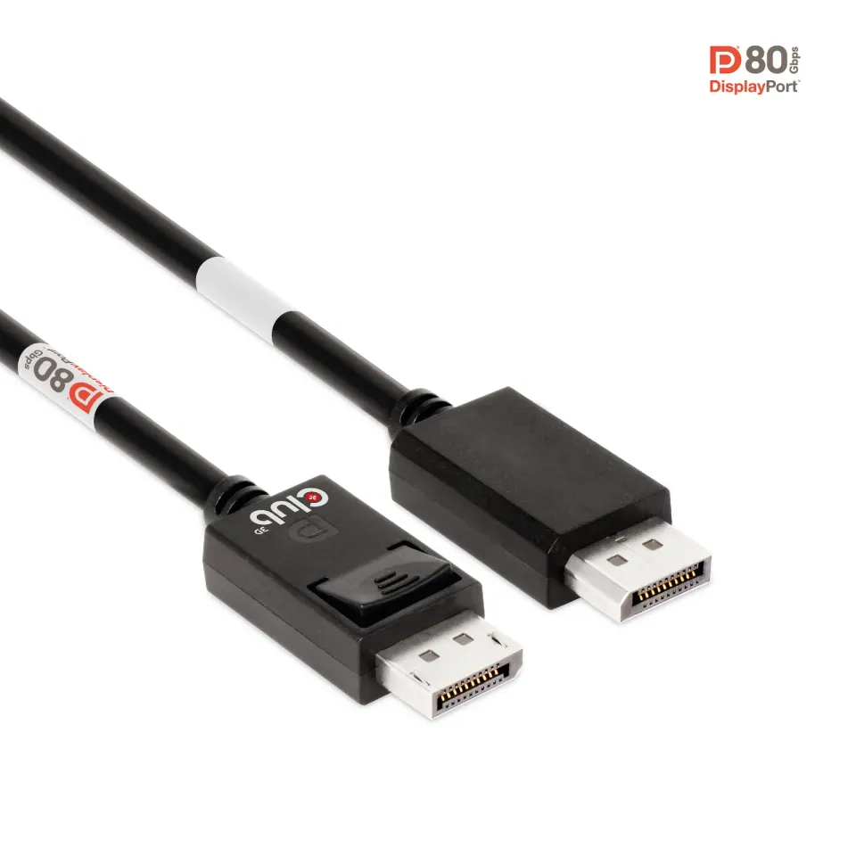 Club3D Kabel DisplayPort 2.1 na DisplayPort 2.1 VESA DP80, 4K240Hz/8K60Hz/10K30Hz HDR (M/M), 1.2m, černá