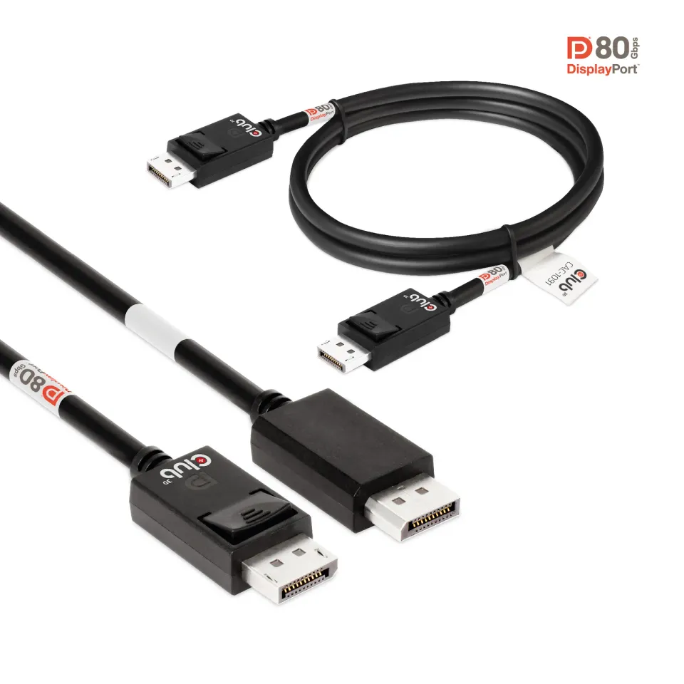 Club3D Kabel DisplayPort 2.1 na DisplayPort 2.1 VESA DP80, 4K240Hz/8K60Hz/10K30Hz HDR (M/M), 1.2m, černá