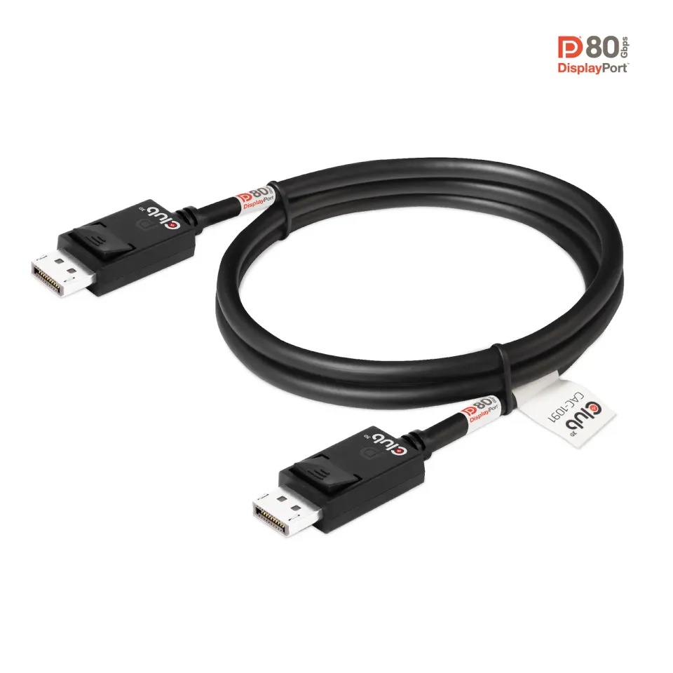 Club3D Kabel DisplayPort 2.1 na DisplayPort 2.1 VESA DP80, 4K240Hz/8K60Hz/10K30Hz HDR (M/M), 1.2m, černá