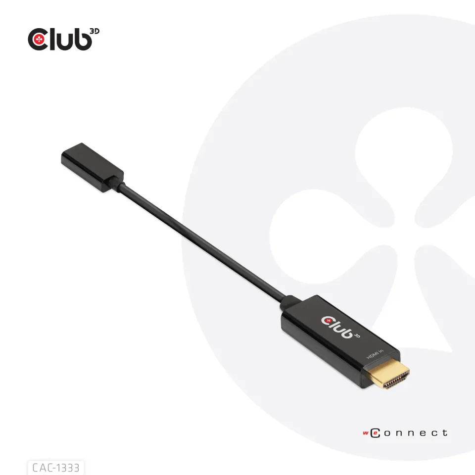 Club3D aktivní adaptér HDMI na USB-C, 4K60Hz, M/F