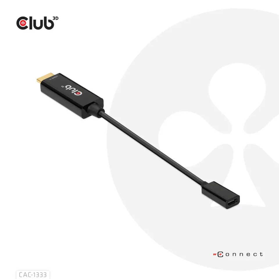 Club3D aktivní adaptér HDMI na USB-C, 4K60Hz, M/F
