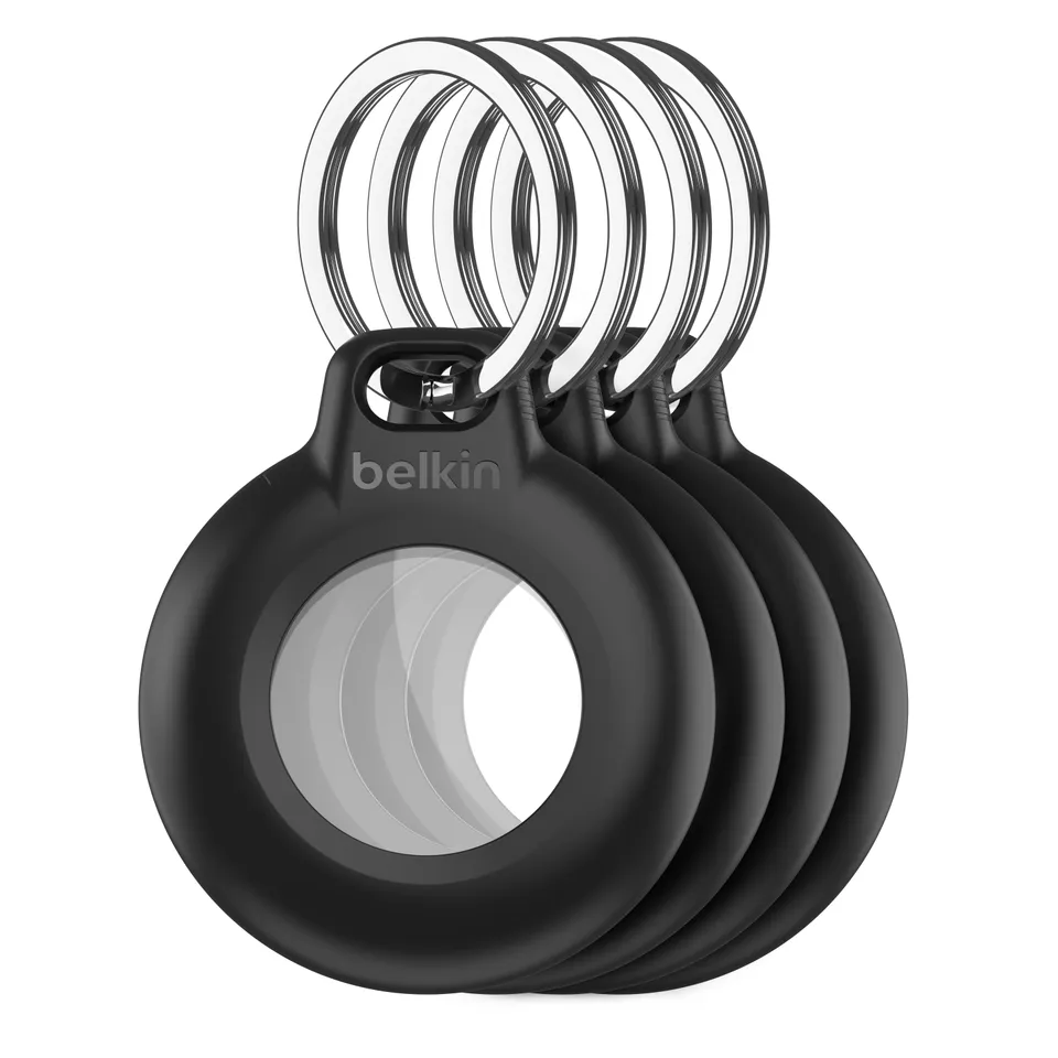 Belkin Bezpečné pouzdro na AirTag s vodotěsný přívěskem na klíče – černé - 4pack