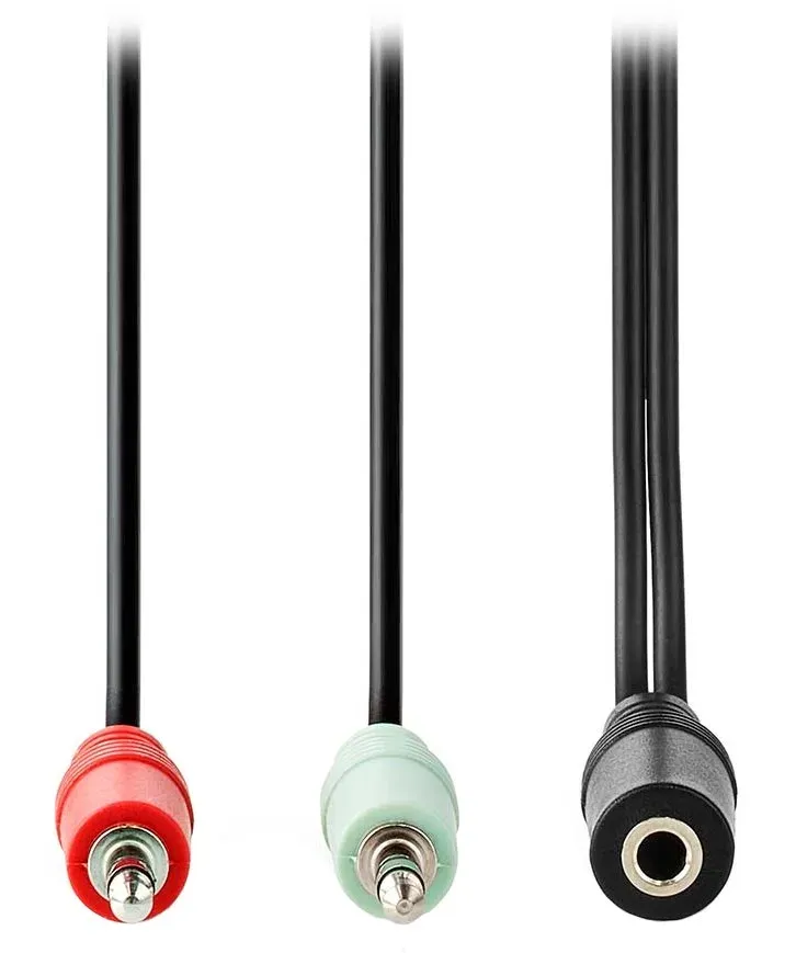 Nedis CAGB22160BK02- Stereo Audio Kabel | 3,5mm Zásuvka -2x 3,5mm Zástrčka | 0.1