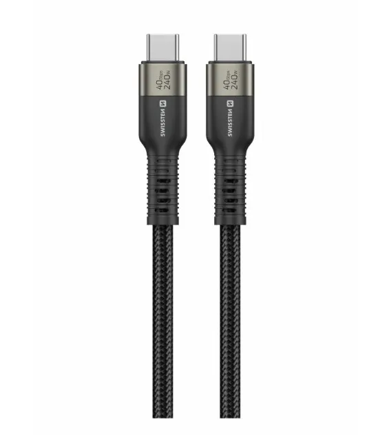 SWISSTEN DATOVÝ VIDEO KABEL USB 4.0, USB-C, 240W, 8K@60Hz, 40 Gb/s, TB3 & TB4, 0