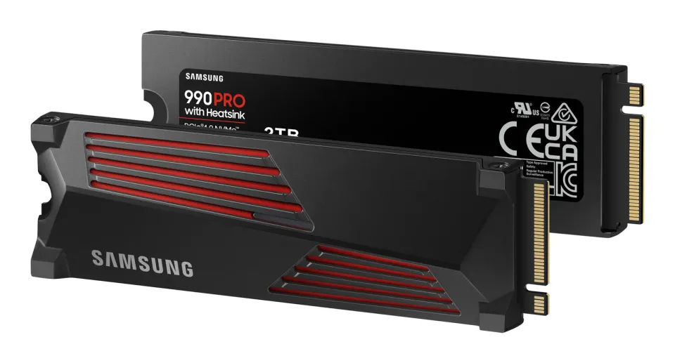 SAMSUNG 990 PRO 2TB (s chladičem) PCIe 4.0 NVMe SSD M.2 PCIe 4.0 x4 NVMe 2.0 (čtení max. 7450MB/s, zápis max. 6900MB/s)