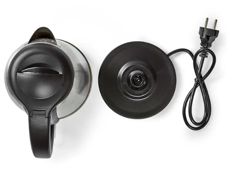 NEDIS rychlovarná konvice KAWK340EAL/ objem 1,7 l/ otáčení o 360°/ nerezová ocel/ spotřeba 2200 W/ černá / hliník
