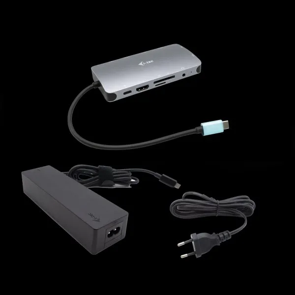 I-tec USB-C Metal Nano Dock HDMI/VGA with LAN + Power Delivery 100W + Charger 10