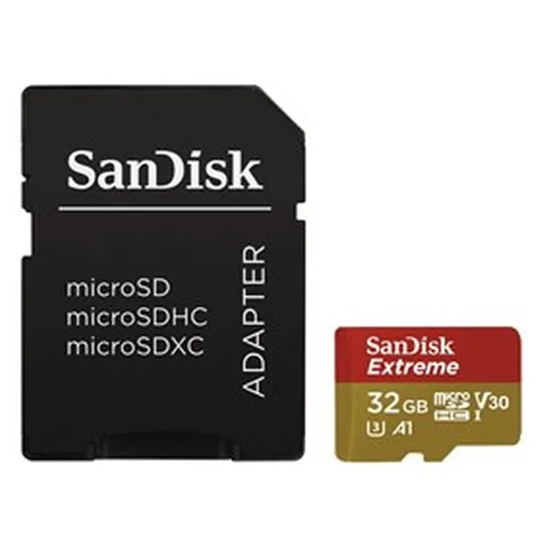 SanDisk Extreme micro SDXC 32 GB 100 MB/s Class 10 UHS-I V30, adapter, pro akční