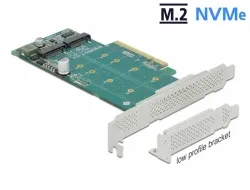 Delock Karta PCI Express x8 na 2 x interní M.2 Key M NVMe - rozvětvení - Low Pro (89045)