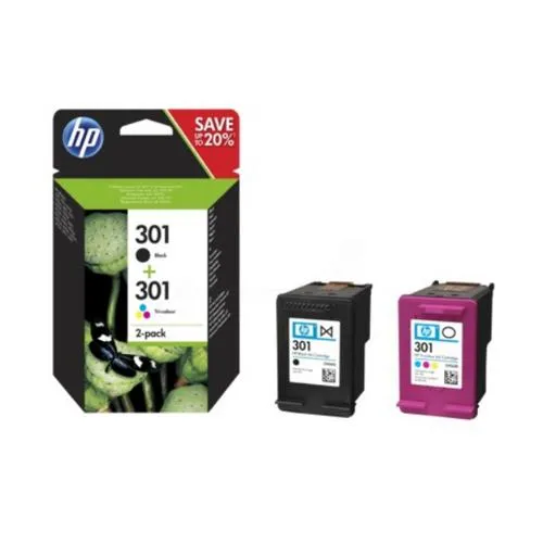 HP N9J72AE = náplň č.301 černá+barevná CH561EE+CH562EE (170/150stran, pro Deskjet 1050, 1510, 2050, 2514, OJ2620)