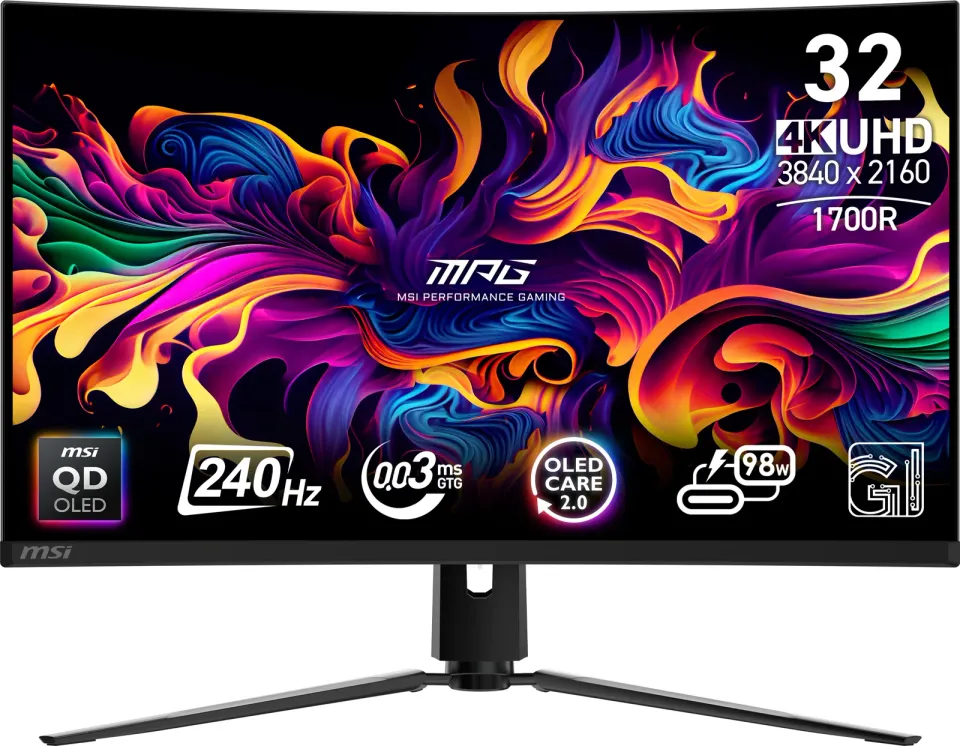 MSI MPG 321CURX QD-OLED gaming monitor 31,5" QD-OLED zakřivený/UHD/240Hz/0,03ms/