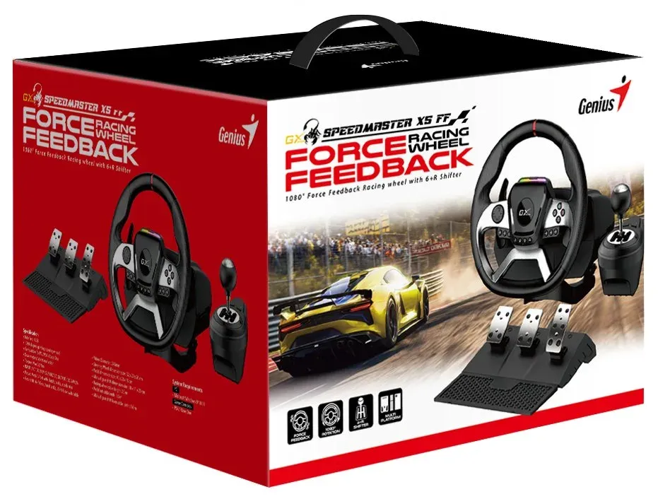 GENIUS volant/pedály a řadící páka GX Gaming SpeedMaster X5 FF