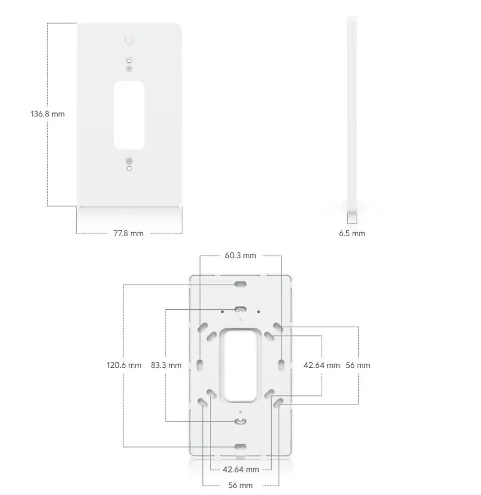 Ubiquiti UniFi Doorbell Lite Gang Box Mounting Plate W - Montážní deska na zeď pro UniFi Doorbell Lite, bílá