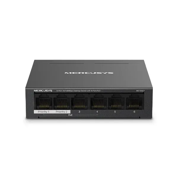 MERCUSYS MS106LP - 6portový stolní switch 10/100 Mb/s se 4 porty PoE+