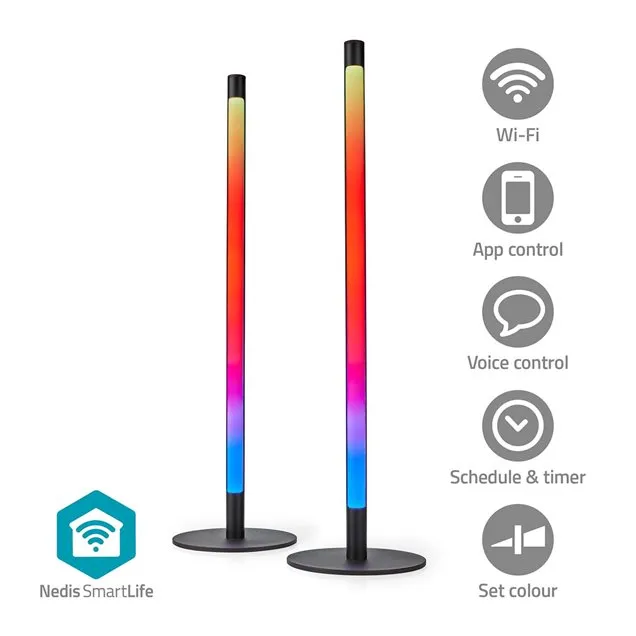 Nedis WIFILD10RGBW - Stolní Světlo| Wi-Fi | Tube | 600 lm | RGBIC / Teplé až chl