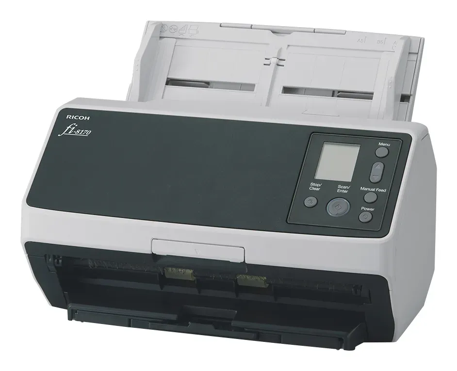 RICOH skener Fi-8170 A4, průchodový, 70ppm, 600dpi, LAN RJ45-1000, USB 3.2,ADF 100listů, 10000 listů za den