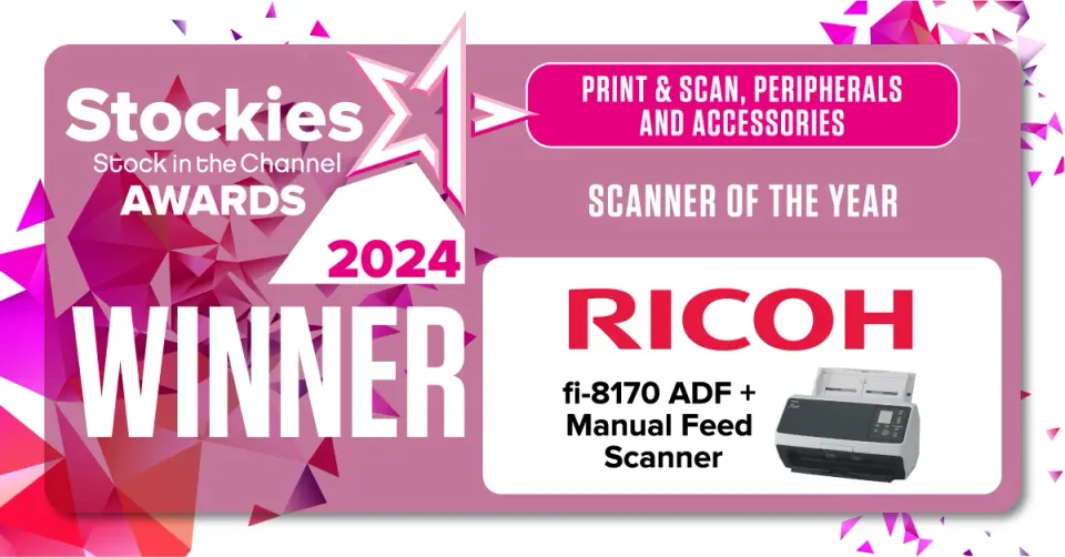 RICOH skener Fi-8170 A4, průchodový, 70ppm, 600dpi, LAN RJ45-1000, USB 3.2,ADF 100listů, 10000 listů za den