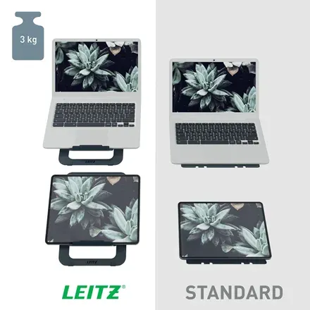 Leitz Ergo cestovní ultratenký stojan na notebook, hliníkový, tmavě šedý