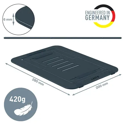 Leitz Ergo cestovní ultratenký stojan na notebook, hliníkový, tmavě šedý