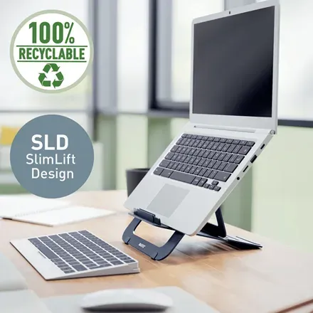 Leitz Ergo cestovní ultratenký stojan na notebook, hliníkový, tmavě šedý