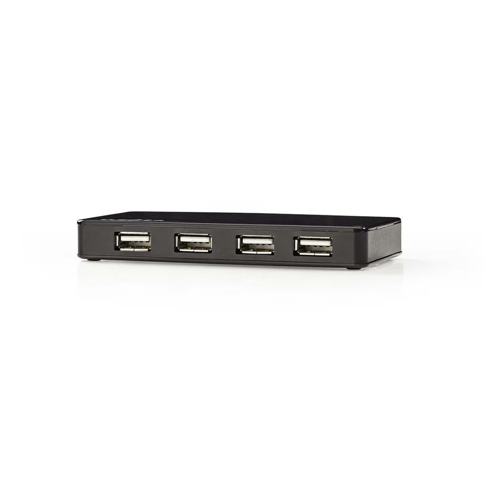 Nedis UHUBU2730BK - Rozbočovač USB | 7 portů | Napájení USB 2.0 | Samostatné Nap