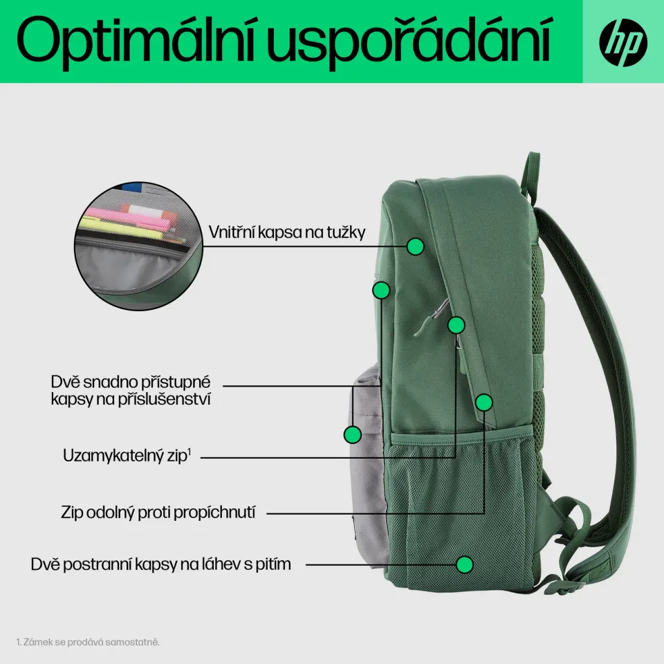 HP Campus Green Backpack - Batoh
