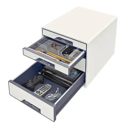 LEITZ Zásuvkový box WOW CUBE, 4 zásuvky, bílá/šedá