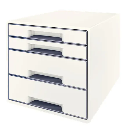 LEITZ Zásuvkový box WOW CUBE, 4 zásuvky, bílá/šedá