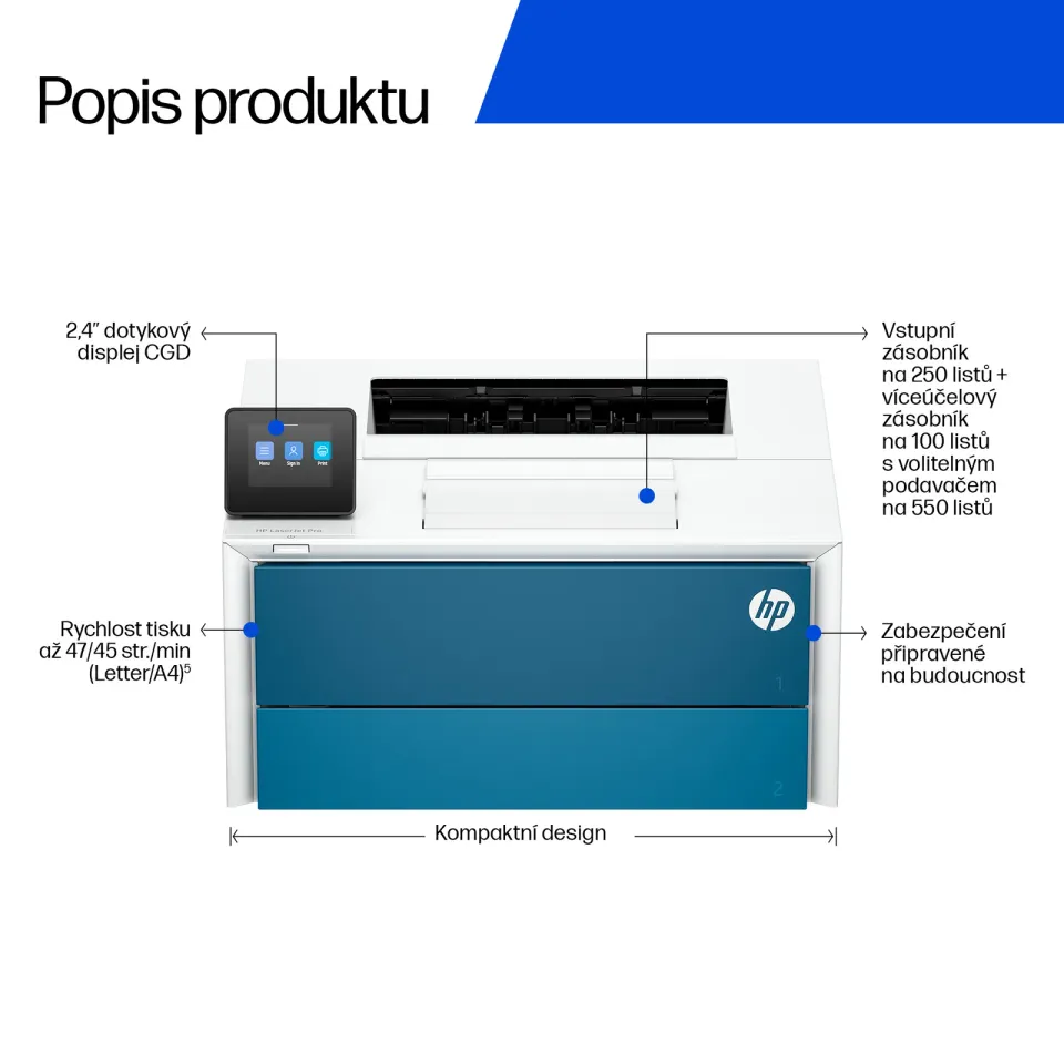 HP LaserJet Pro/4007dw/Tisk/Laser/A4/LAN/WiFi/USB