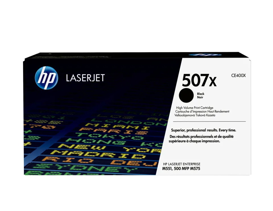 HP CE400X originální toner černý č.507X velký 11000str. (pro CLJ M551, M570)