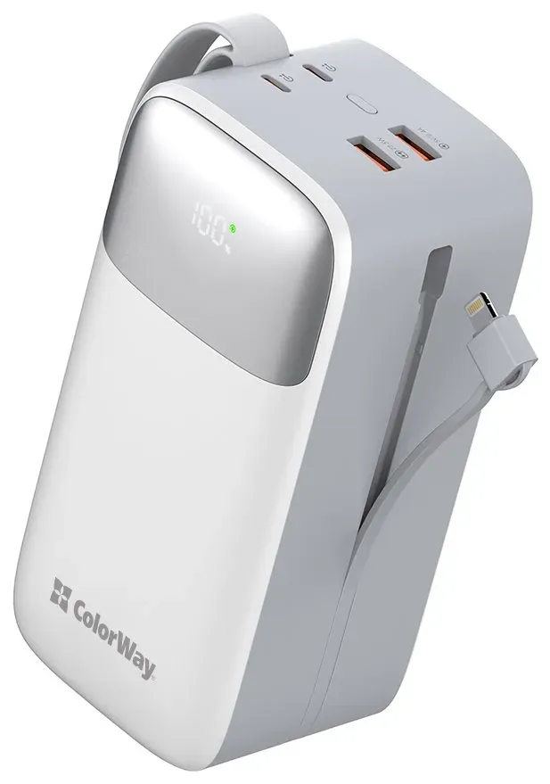 COLORWAY powerbanka/ 50 000mAh/ 1x USB QC3.0/ USB-C/ Lightning/ 22,5W/ Bílá