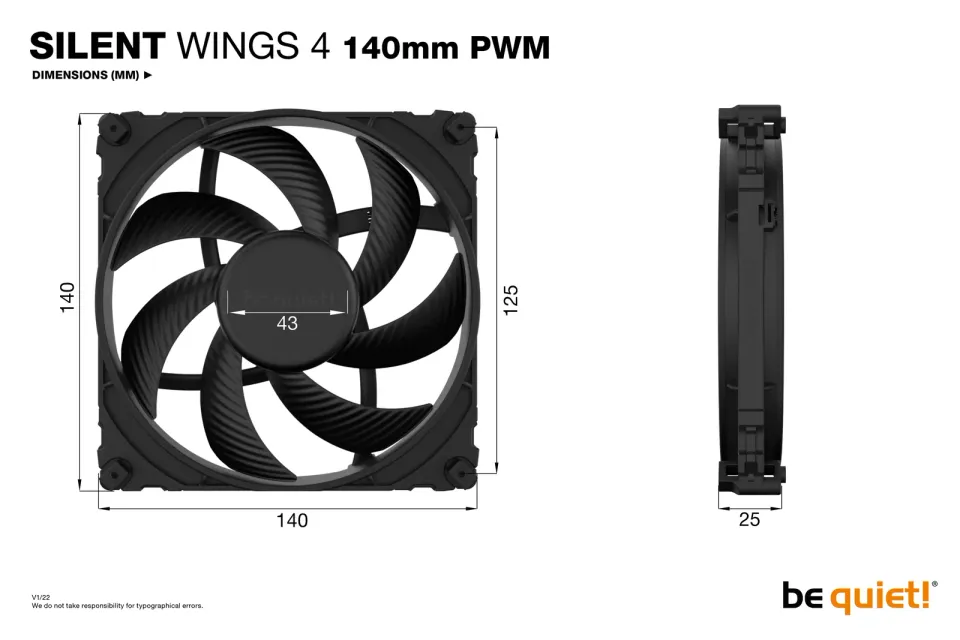 Be quiet! / ventilátor Silent Wings 4 / 140mm / PWM / 4-pin / 13,6dBA