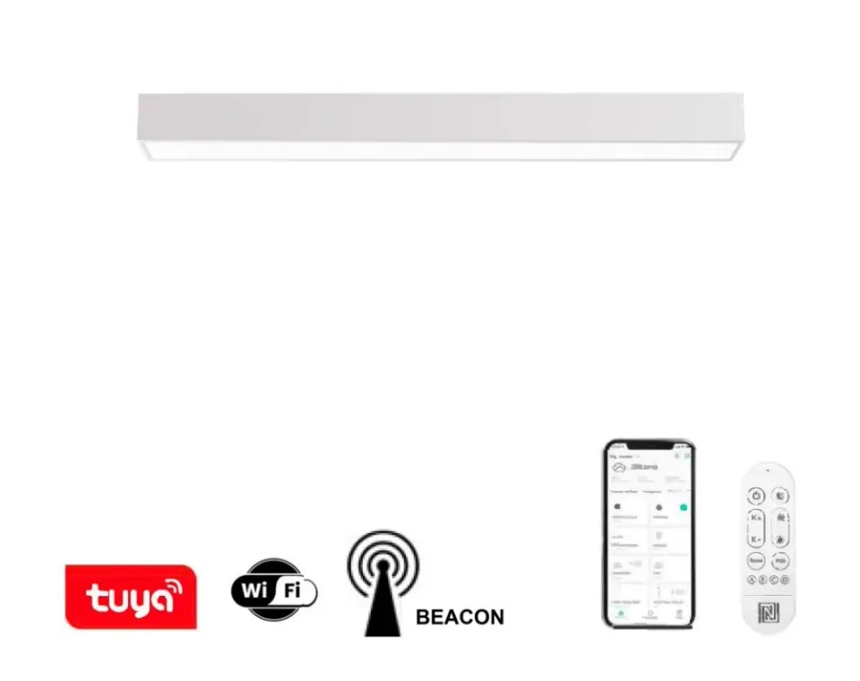 IMMAX NEO LITE LUNGO SMART stropní svítidlo 90cm 29W 2204lm, s podporou BEACON, Wi-Fi, TUYA, bílé