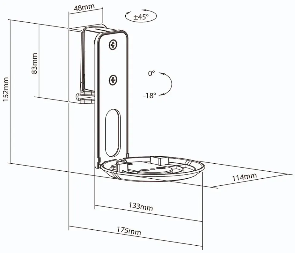 Nedis SPMT5800BK - Nástěnný Držák Reproduktoru | Sonos® Era100 | 3 kg | Náklon /