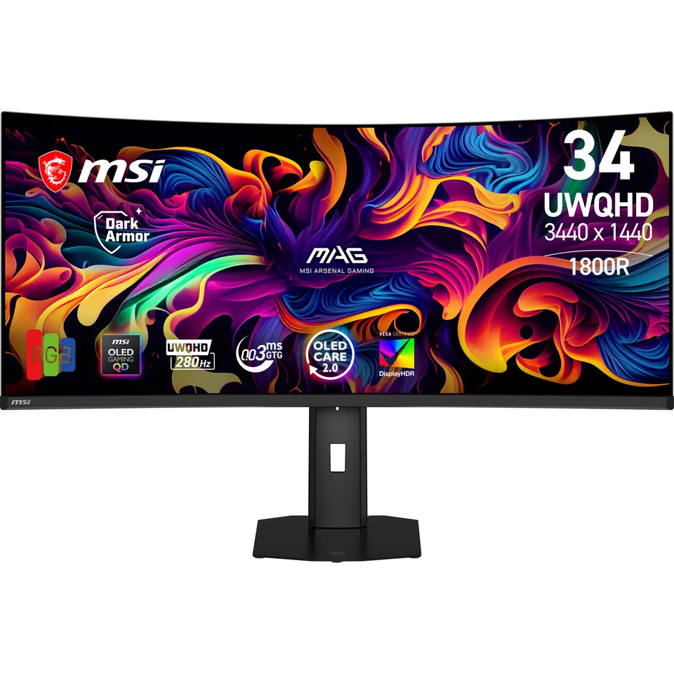 MSI Gaming monitor MAG 341CQP QD-OLED X28, 34" QD-OLED zakřivený/3440x1440(UWQHD