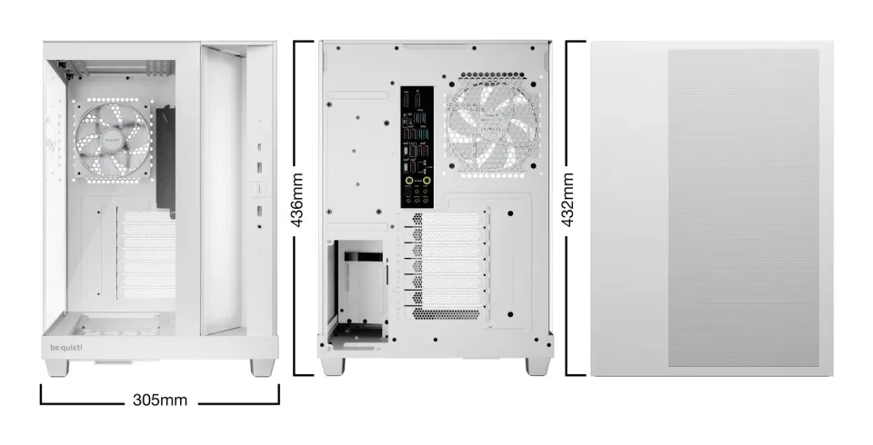 Be quiet! skříň LIGHT BASE 500 LX / MidT / 4x120mm ARGB fans / 2 x USB 3.2 / USB-C / panoramatická / bílá