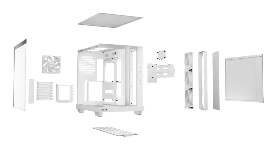 Be quiet! skříň LIGHT BASE 500 LX / MidT / 4x120mm ARGB fans / 2 x USB 3.2 / USB-C / panoramatická / bílá