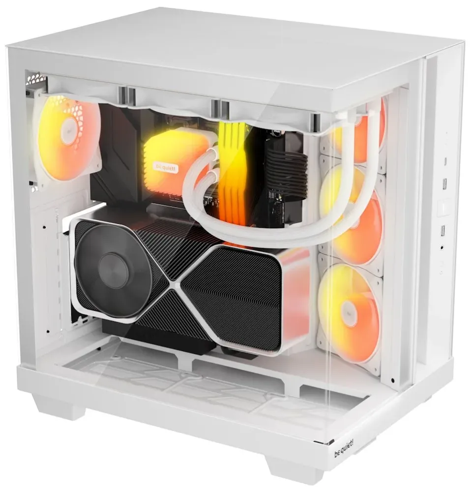 Be quiet! skříň LIGHT BASE 500 LX / MidT / 4x120mm ARGB fans / 2 x USB 3.2 / USB-C / panoramatická / bílá