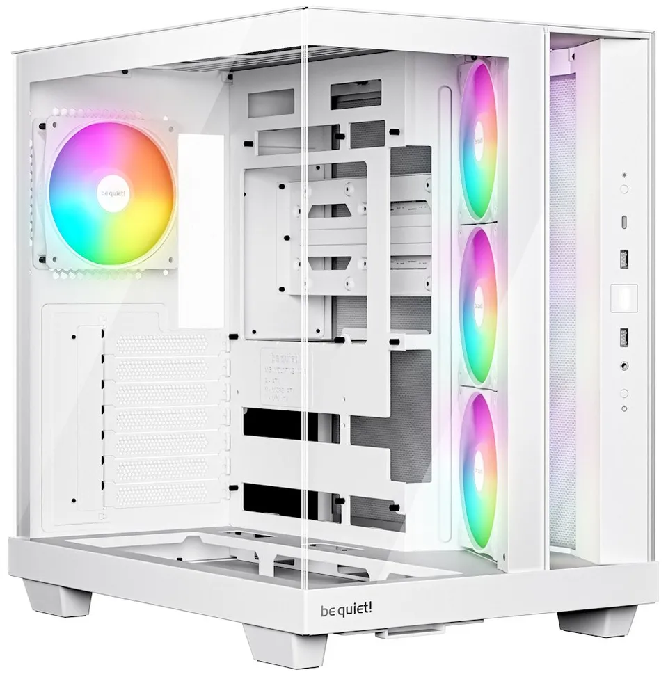 Be quiet! skříň LIGHT BASE 500 LX / MidT / 4x120mm ARGB fans / 2 x USB 3.2 / USB-C / panoramatická / bílá