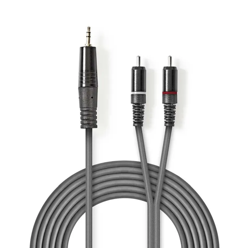 Nedis COTH22200GY15 - Stereofonní Audio Kabel | 3,5 mm Zástrčka – 2x RCA Zástrčk