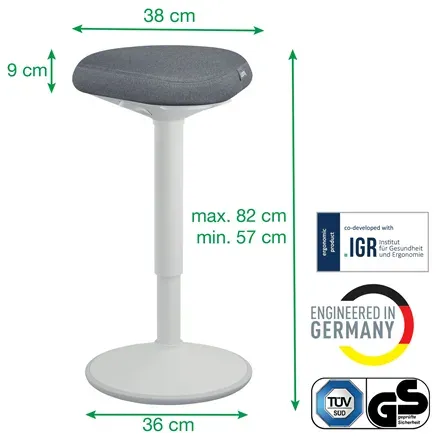 Leitz Ergo ergonomická balanční židle pro stání, světle šedá