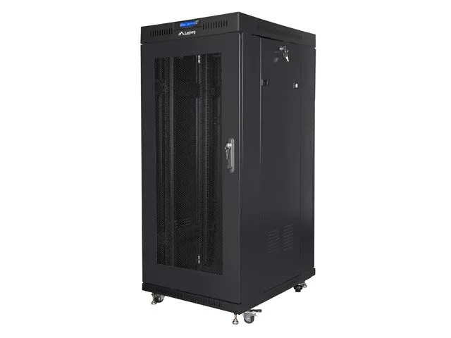 LANBERG Volně stojící skříň 19" 27U/600x800 (v rozloženém stavu) síťované dveře