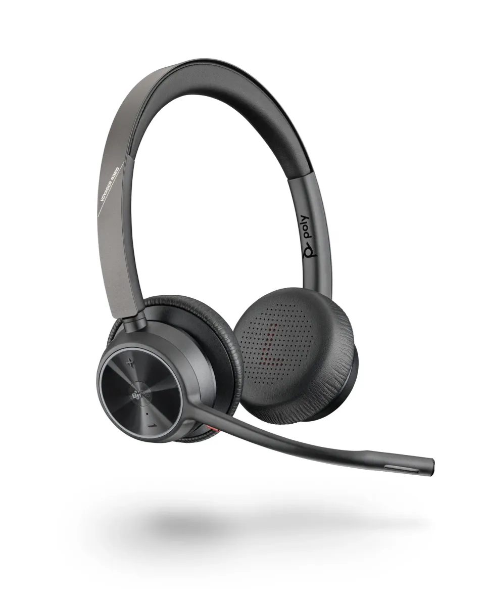 Poly Voyager 4320 MS Teams bezdrátová náhlavní souprava, BT700 USB-A adaptér, stereo