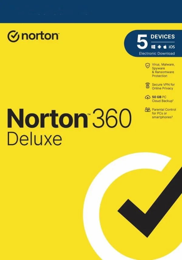 NORTON 360 DELUXE 50GB +VPN 1 uživatel pro 5 zařízení na 2 roky