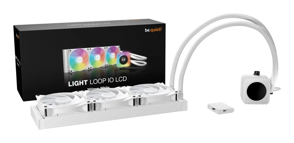 Be quiet! vodní chladič CPU Light Loop IO LCD ARGB 360mm / 3x120mm PWM fan / displej / IO ekosystém /Intel i AMD / bílý