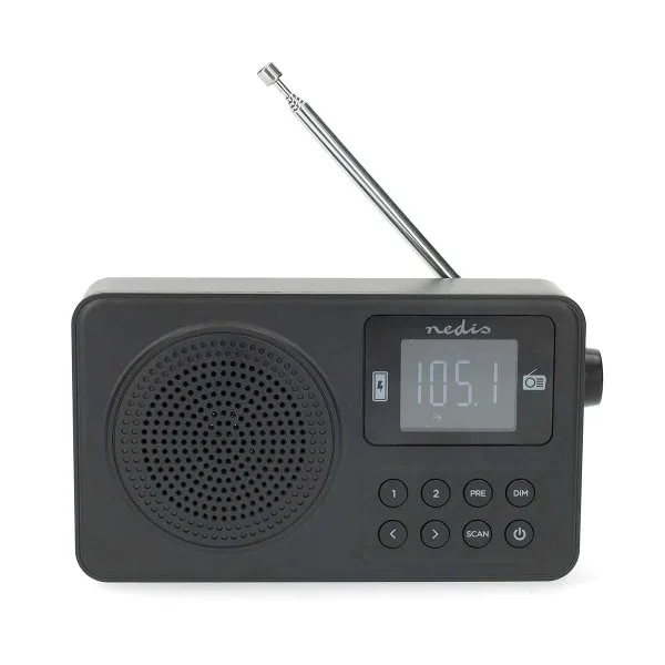 Nedis RDFM2225BK - FM Rádio | 2 W | Napájení Accu / Napájení z USB | Digitální |