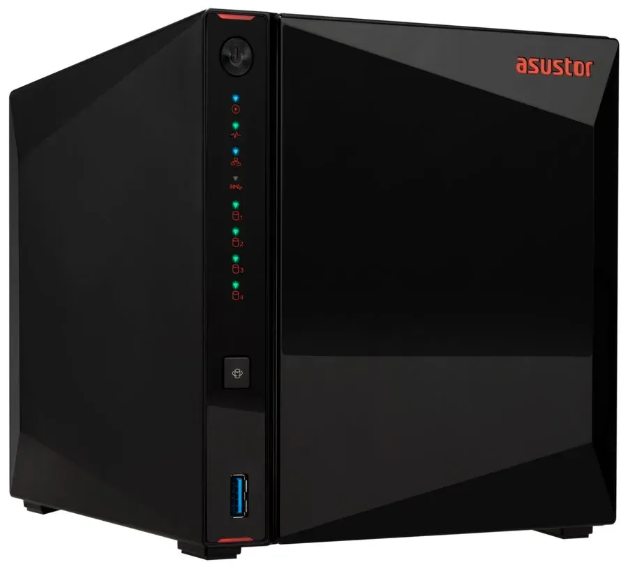 Asustor Nimbustor 4 Gen2 AS5404T 4 Bay NAS, Quad-Core 2.0GHz CPU, Dual 2.5GbE Ports, 4GB DDR4, 4x M.2 SSD Slots