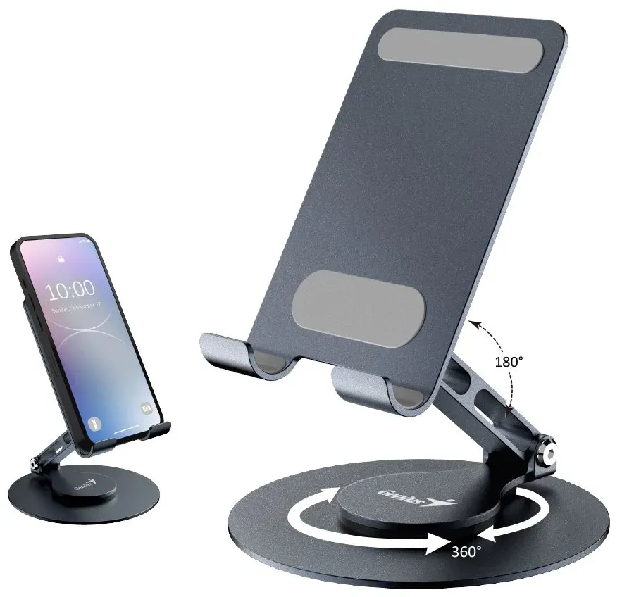 Genius G-Stand M100, Stojan, pro mobilní telefony a tablety, otáčení 360°, náklo