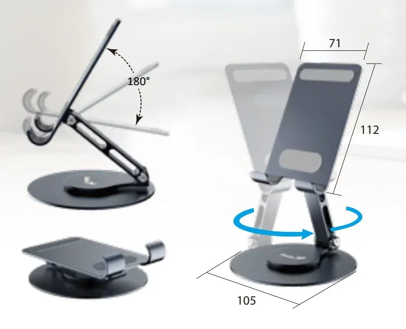 Genius G-Stand M100, Stojan, pro mobilní telefony a tablety, otáčení 360°, náklo