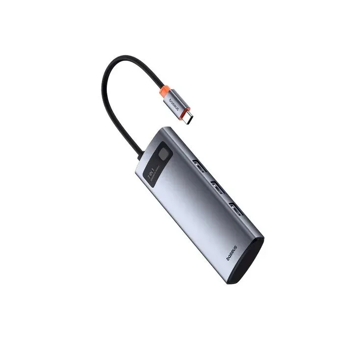 Baseus Metal Gleam Series 7v1 USB-C HUB Dokovací Stanice Space Grey